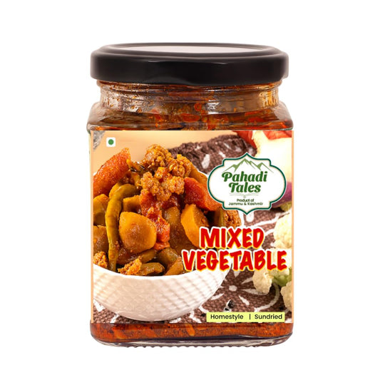 Pahadi Tales Mixed Vegetable Pickle 200g | Mix Veg Achar in Pure Mustard Oil | Sundried Homestyle Himalayan Achaar | Seasonal Sabziyon ka Achar | Traditional Recipe | Made in Jammu & Kashmir