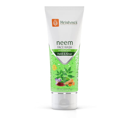 Krishna's Neem Face Wash - 100 ml | Ayurvedic expert for Acne & Pimples | Goodness of Neem, Turmeric & Saffron