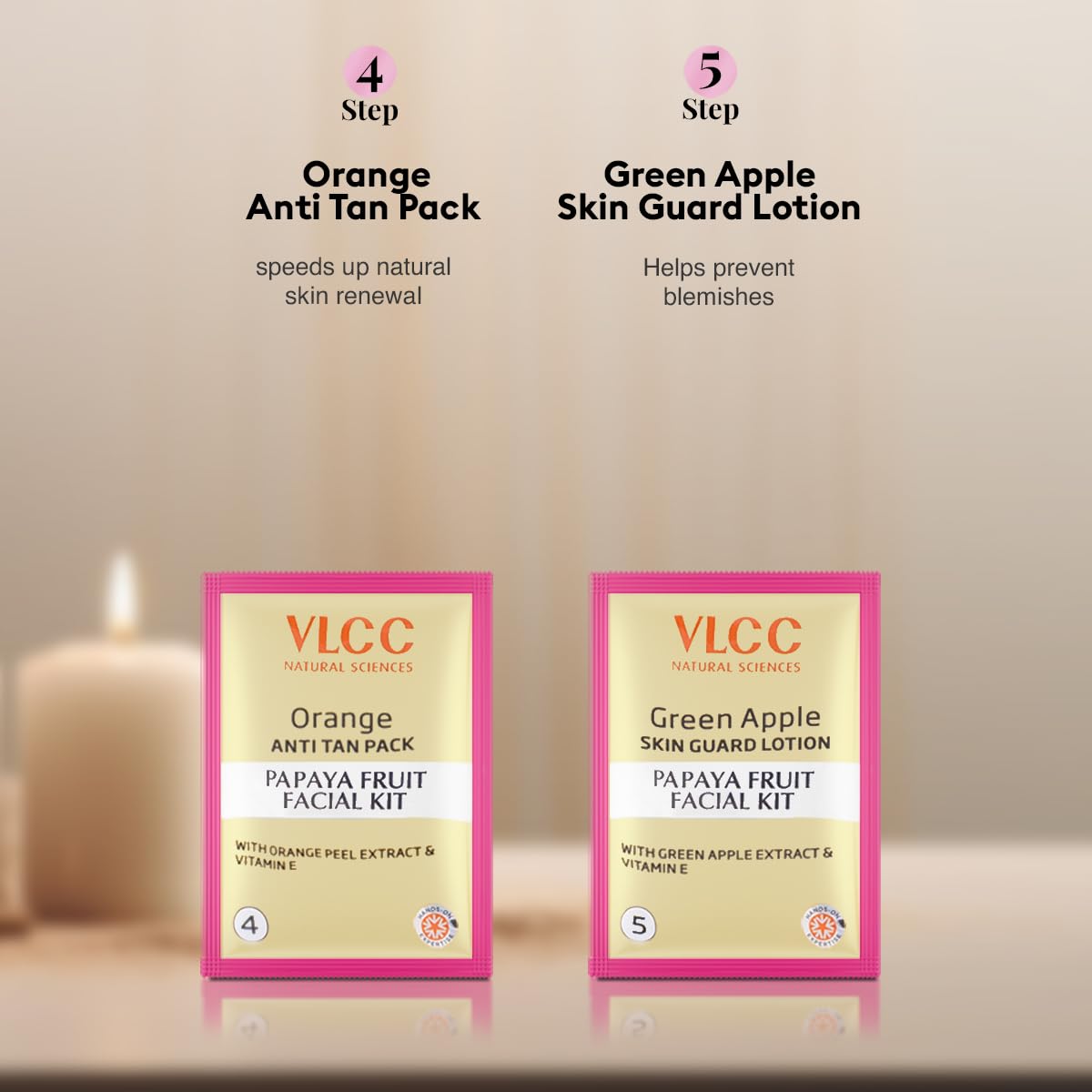 VLCC Salon Series Fruit Facial Kit - ( 6 Facials ) - 300 g | At Home Fruit Facial | Tightens Skin, Lightens Dark Spots & Brightens Skin Tone | Papaya, Cucumber, Peach, Orange & Green Apple.