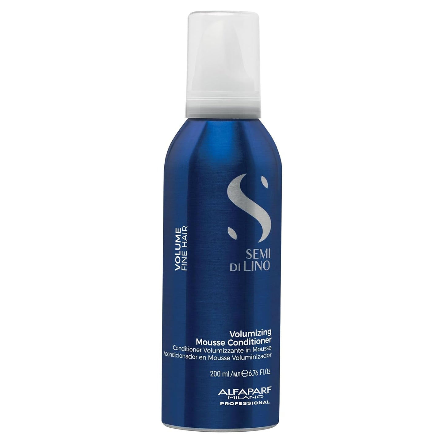 Alfaparf Milano Semi Di Lino Volume Mousse Conditioner for Fine Hair - Anti Frizz Hair Conditioner to Add Volume Body - Hair Thickening Foam - Sulfate Free Professional Salon Quality (6.76 Fl Oz).