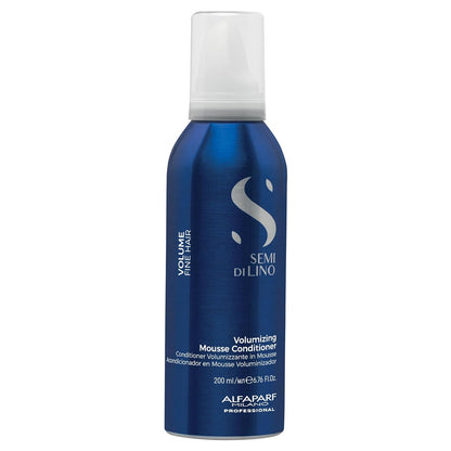 Alfaparf Milano Semi Di Lino Volume Mousse Conditioner for Fine Hair - Anti Frizz Hair Conditioner to Add Volume Body - Hair Thickening Foam - Sulfate Free Professional Salon Quality (6.76 Fl Oz).