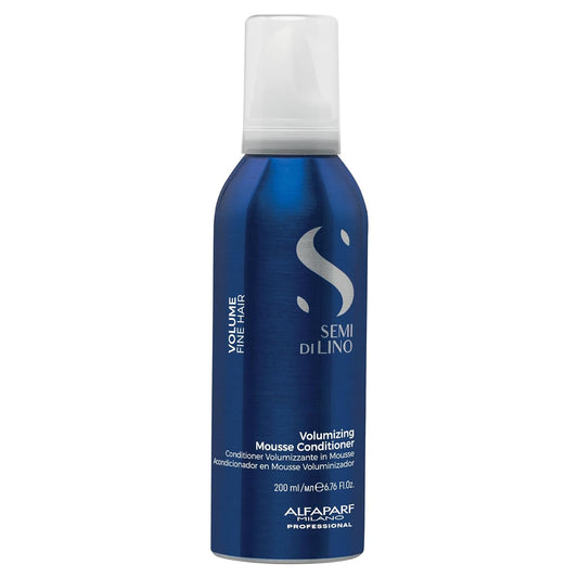 Alfaparf Milano Semi Di Lino Volume Mousse Conditioner for Fine Hair - Anti Frizz Hair Conditioner to Add Volume Body - Hair Thickening Foam - Sulfate Free Professional Salon Quality (6.76 Fl Oz).