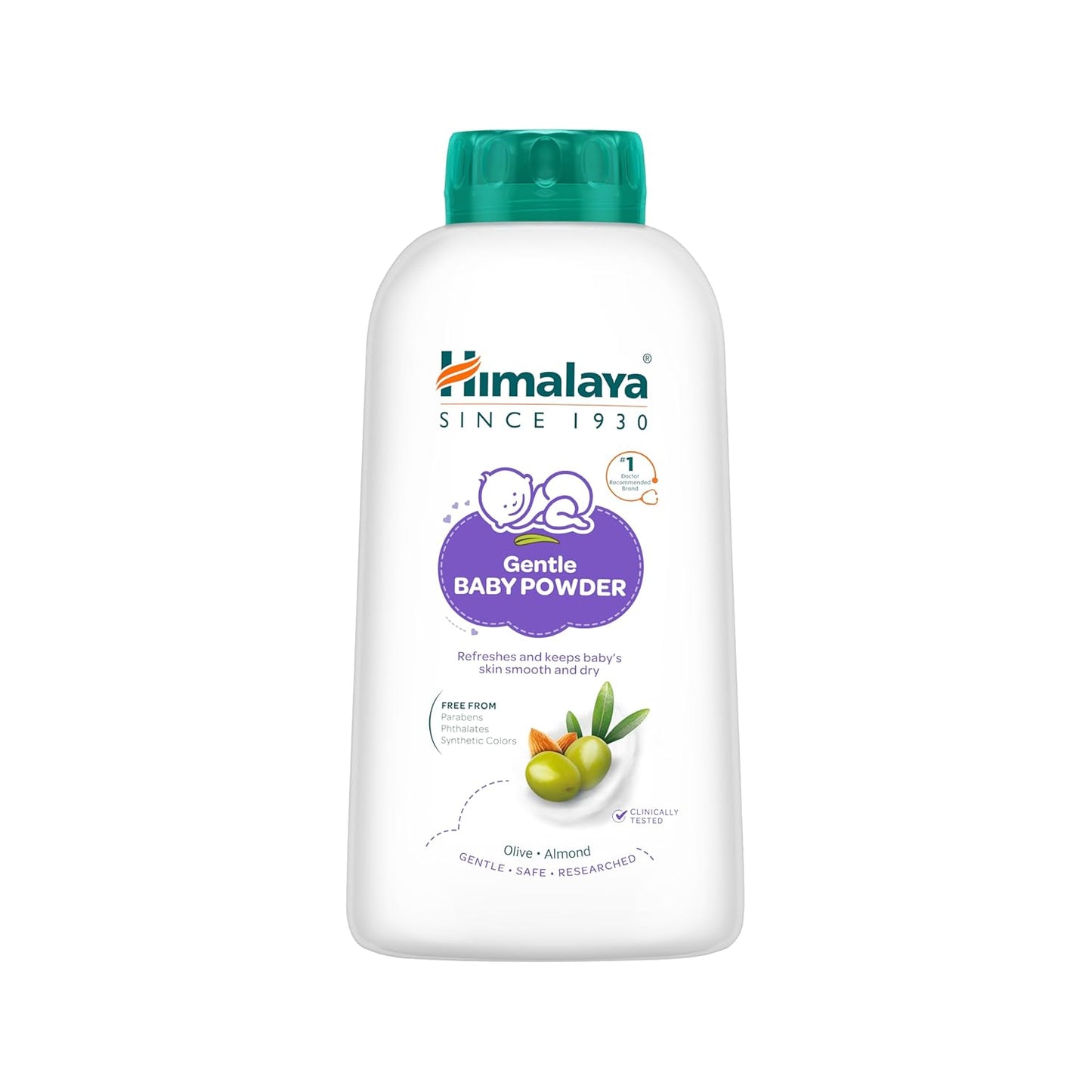 Himalaya Gentle Baby Powder 200g | Keeps baby's skin smooth & dry with natural goodness | Olive Oil, Almond Oil & Yashad Bhasma | No.1 Baby Powder Brand | No.1 Dr. Recommended | 99% NOI