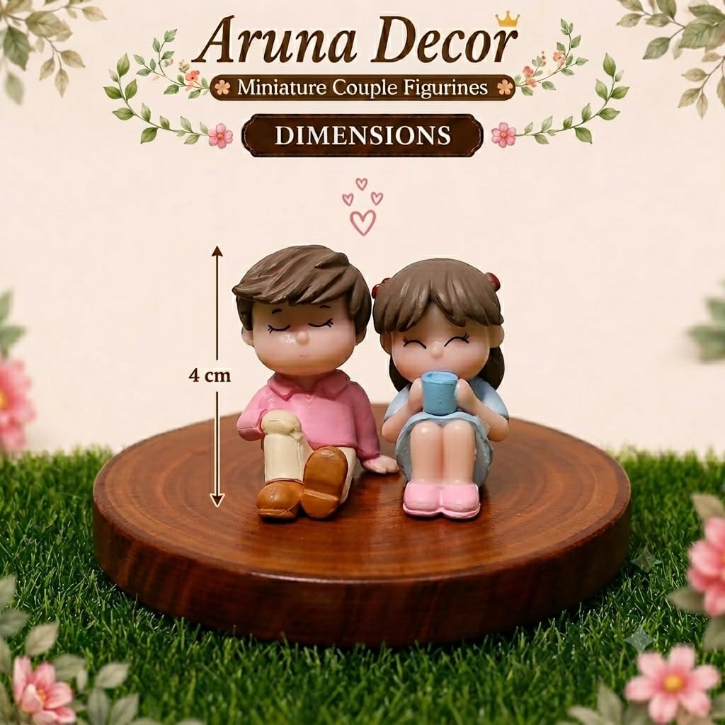 Miniature Coffee Couple Set of 2, Dollhouse Accessories, Miniature Garden Decoration, Collectible Table Decor Gift for Coffee Lovers