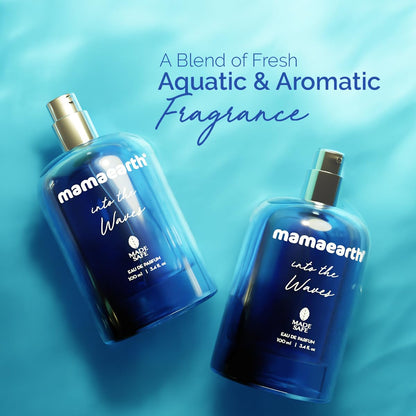 Mamaearth Into The Waves Liquid Eau De Parfum For Men-100 Ml|Made Safe Approved|Premium&Long-Lasting Fragrance|Blend Of Exotic Ingredients|Perfume With Bergamot,Aquatic&Musk Notes|Fresh Scent For Men