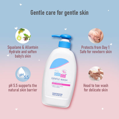 Sebamed Baby Gentle Wash|pH 5.5|Baby Body Wash|Soap Free|Tear Free|400 ml
