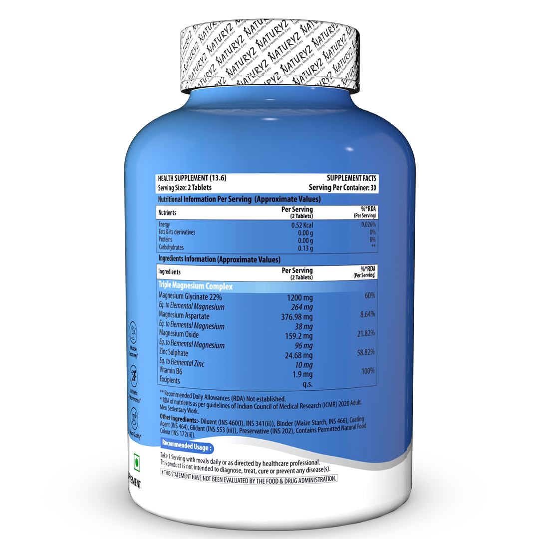 Supplement bottle with blue label and white cap on a white background