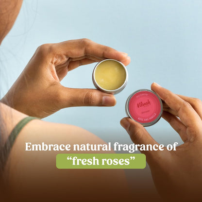 Vilvah Rose & Vanilla Deo Shot | Natural Underarm Deodorant for Odour Control & Dark Underarms | Absorbs Odour, Soothes Skin & Refreshes with Natural Fragrance | With Shea Butter, Rose & Vanilla Oils | Men & Women | 20g