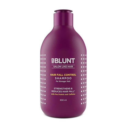 Purple shampoo bottle with 'BBlunt' branding on a white background