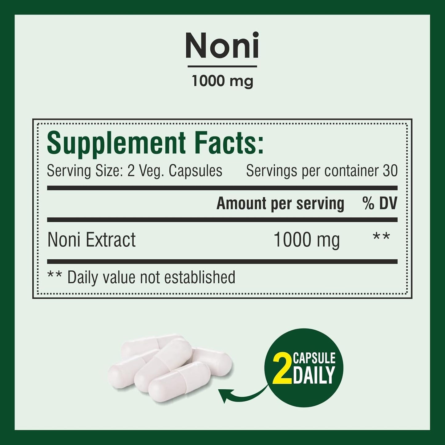 Biotrex Nutraceuticals Noni 1000mg - 60 Capsules, Traditional Herb Supplement With Antioxidant Properties.