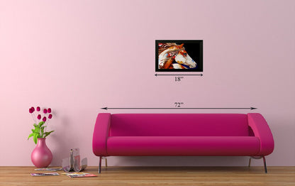 'Single Horse Design' Canvas Framed Painting (Vinyl Board, 45.72 cm x 2.54 cm x 30.48 cm, UV Texture)