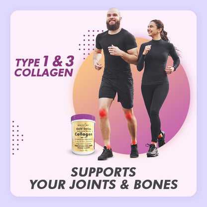 Zephivo HealthyHey Nutrition Skin Glow-N-Shine Collagen Powder 200G | Hydrolysed Collagen For Women And Men With Hyaluronic Acid, Biotin And Vitamin C For Healthy Skin, Hair And Nails - (Lemon, 200Gm)
