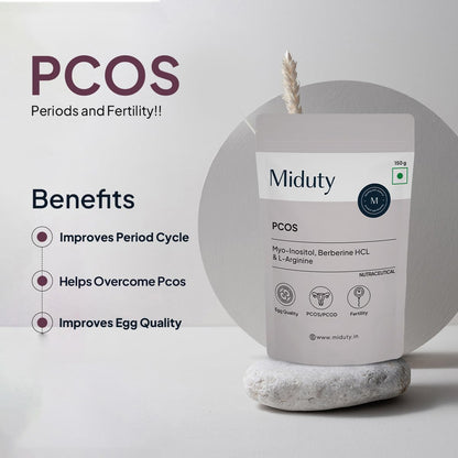 Zephivo Miduty by Palak Notes PCOS Powder Myo Inositol and D Chiro Inositol PCOD, PCOS Women Support, Menstrual Cycle and Irregular Periods - 150g
