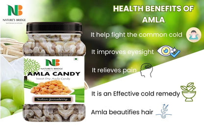 Nature's Bridge Natural Dried Sweet Amla Candy 900 GM | Dry Amla Candy | Indian Gooseberries | Dried Amla