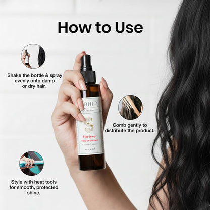 Sadhev Ayurvedic Heat Protection Hair Spray | Shields from Heat Damage | Enriched with Coconut & Almond | Prevents Breakage & Frizz | For All Hair Types (150ml)