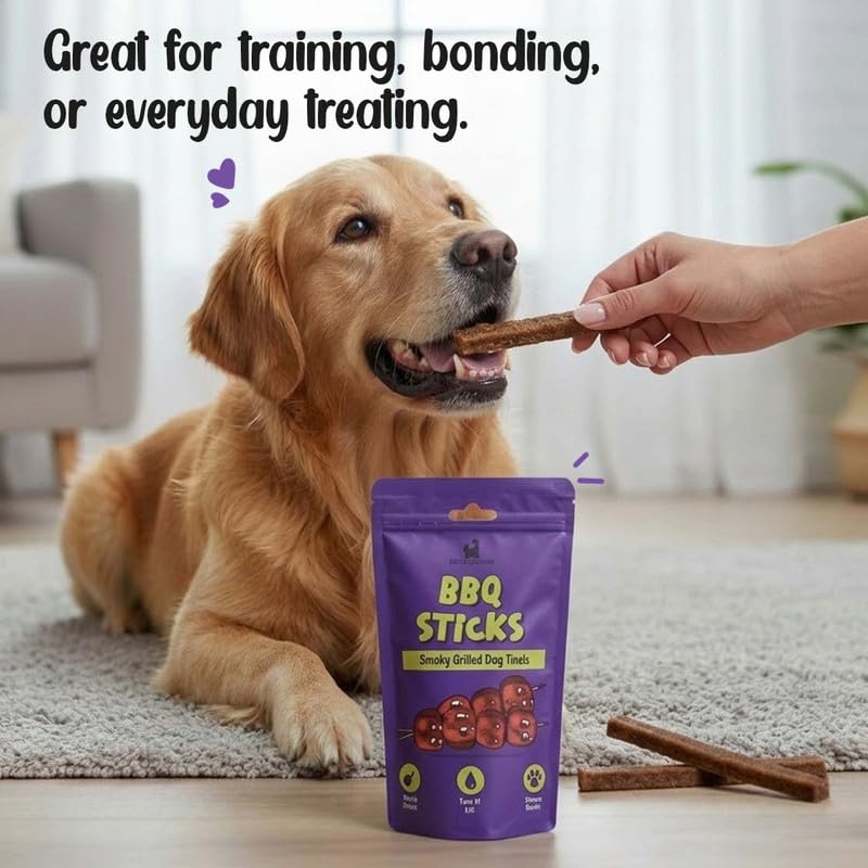 PETS EMPIRE BBQ Sticks Dog Treats, 100g | Smoky Grilled Chicken Dog Chews | High Protein Soft & Chewy Treats| Healthy Training Snacks for Puppies & Adult Dogs