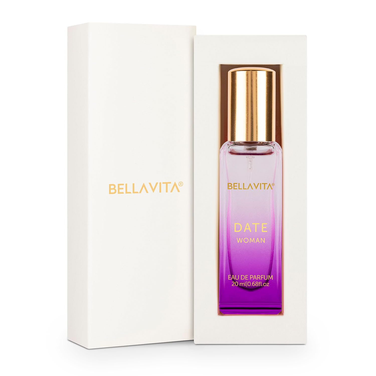Bellavita perfume bottle with packaging on a white background