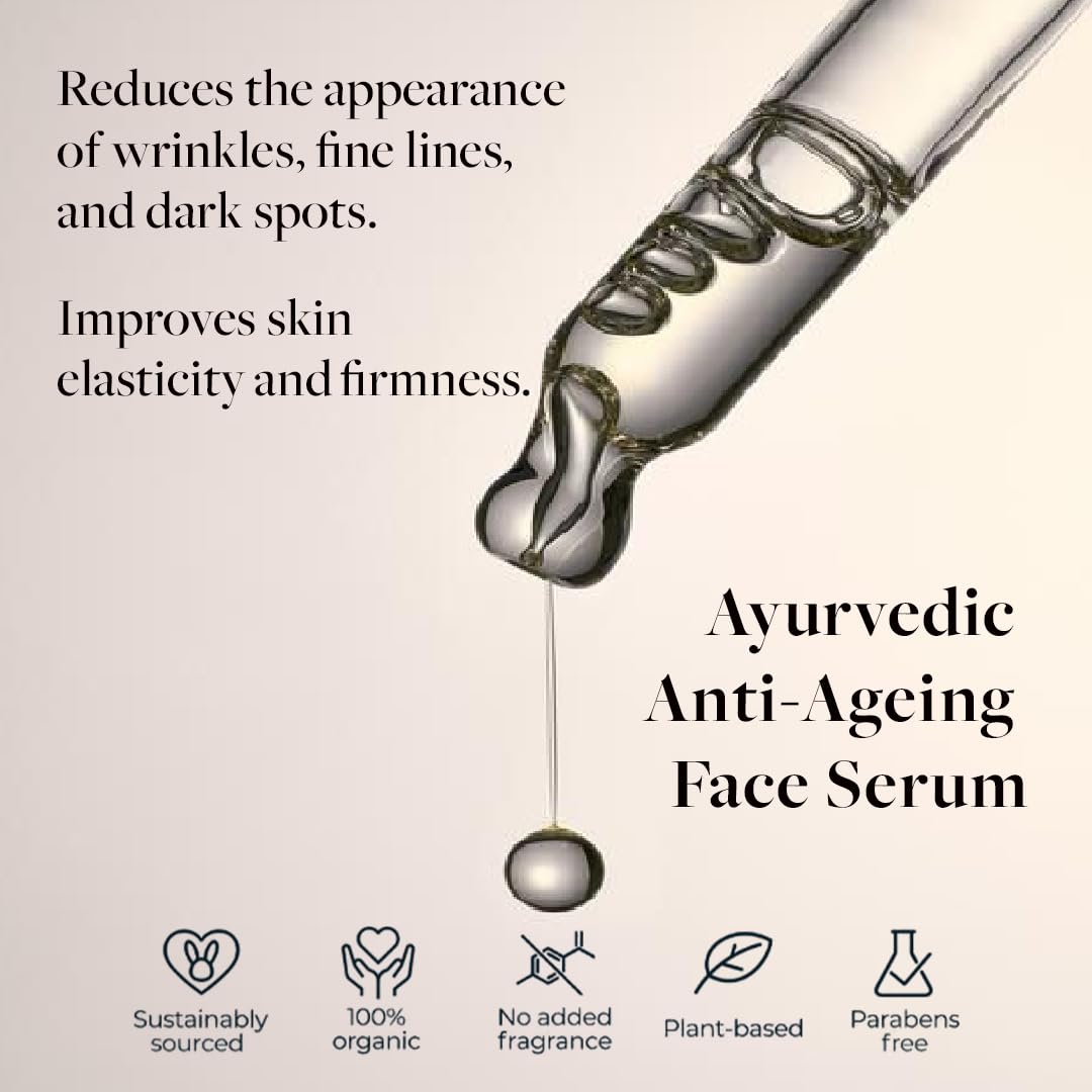 Sadhev Ayurvedic Anti-Ageing Face Serum With Goodness OF Bakuchiol And Naturally Derived Retinol for Reducing Wrinkles, Fine lines And Dark Spots