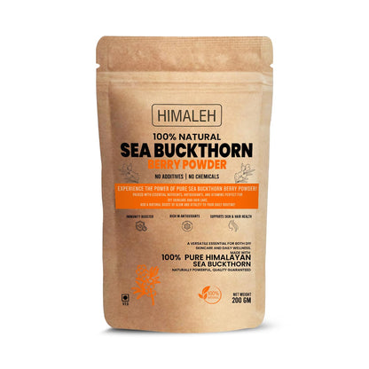 Himaleh Seabuckthorn Berries Powder 200g | Rich in Vitamin C | No oil | Edible | Fiber, Omegas | Dry Sea buckthorn Himalayan Berry Powder | Pack of 1