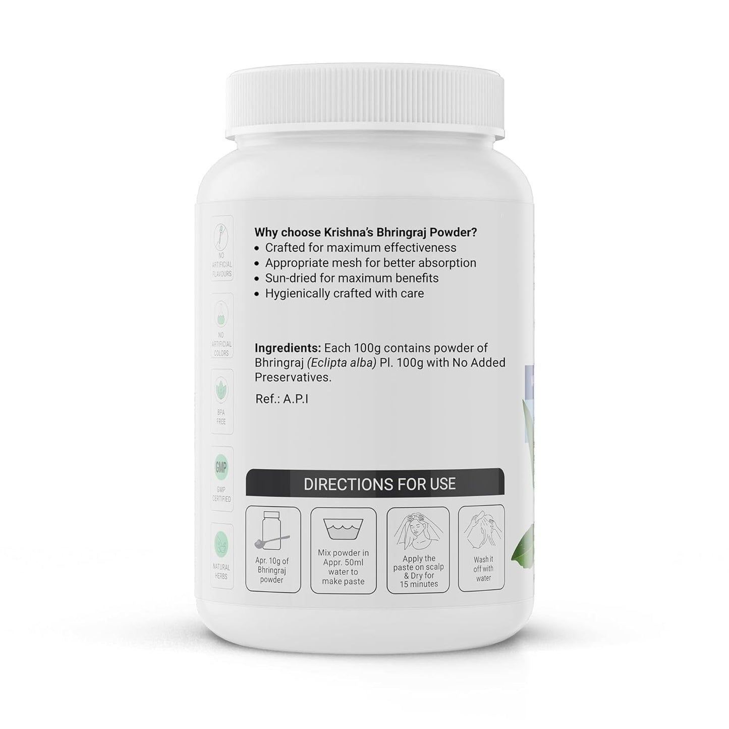 Krishna's Bhringraj Powder - 100 g | Preservative Free | Good for Hair Pack and Oil