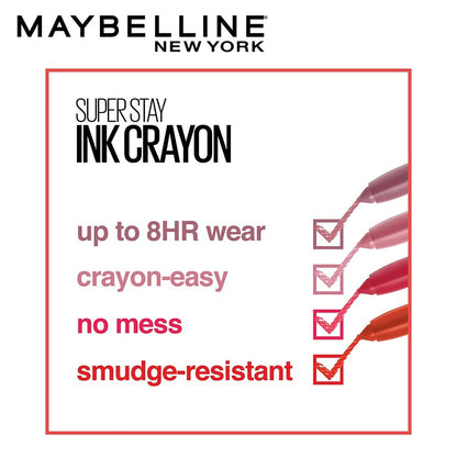 Maybelline New York Matte Ink Crayon Lipstick - 20 Enjoy the View, Matte Finish, Intense Colour, Long-lasting Up To 8 Hours. Maybelline New York Matte Ink Crayon Lipstick is Smudge Resistant | 1.2g