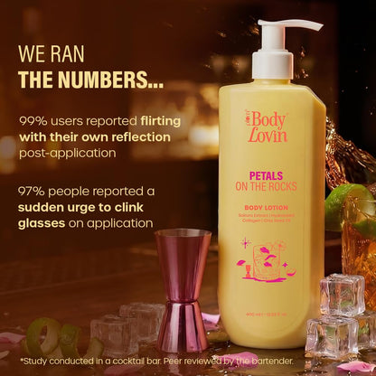 Plum BodyLovin’ Petals On The Rocks Body Lotion | Renewing & Reviving Body Lotion | Lightweight Hydration | Sakura Extract, Hydrolysed Collagen & Chia Seed Oil | Citrus Floral Fragrance | 400 ml