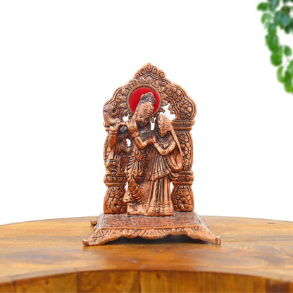 Copper Finish Radha Krishna Idol for Home/Gift | Spiritual Significance | Symbol of Love and Devotion | Bringing Positive Energy | Ideal Gift Option