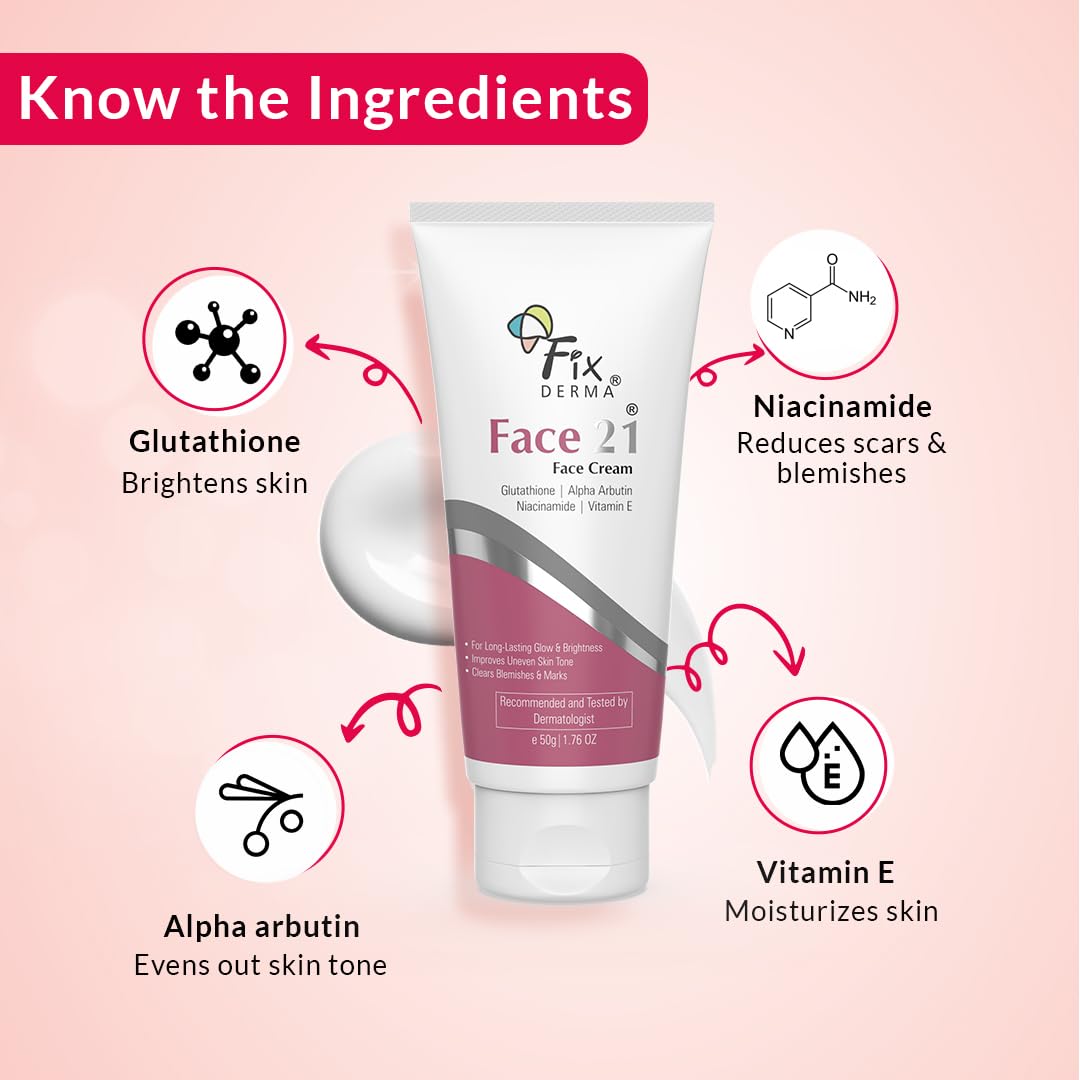Fixderma 2% Niacinamide Face 21 Cream with Alpha Arbutin | Anti Ageing Cream for Women | Reduces Wrinkles and Fine Lines - 50 gm