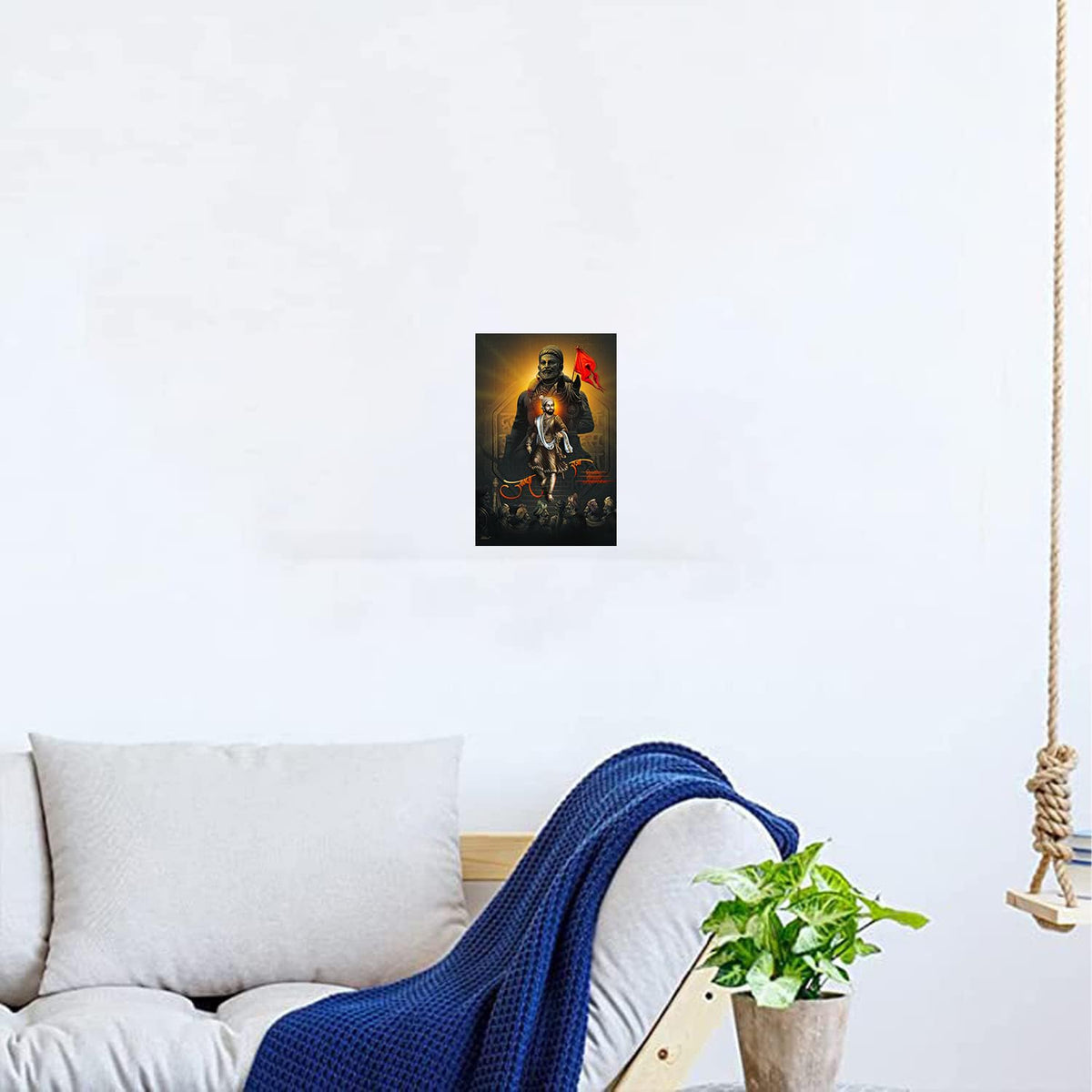 Shivaji Maharaj Poster Sparkle Coated Self Adhesive Waterproof Vinyl Print Without Frame (18×24 Inch, Shivaji)