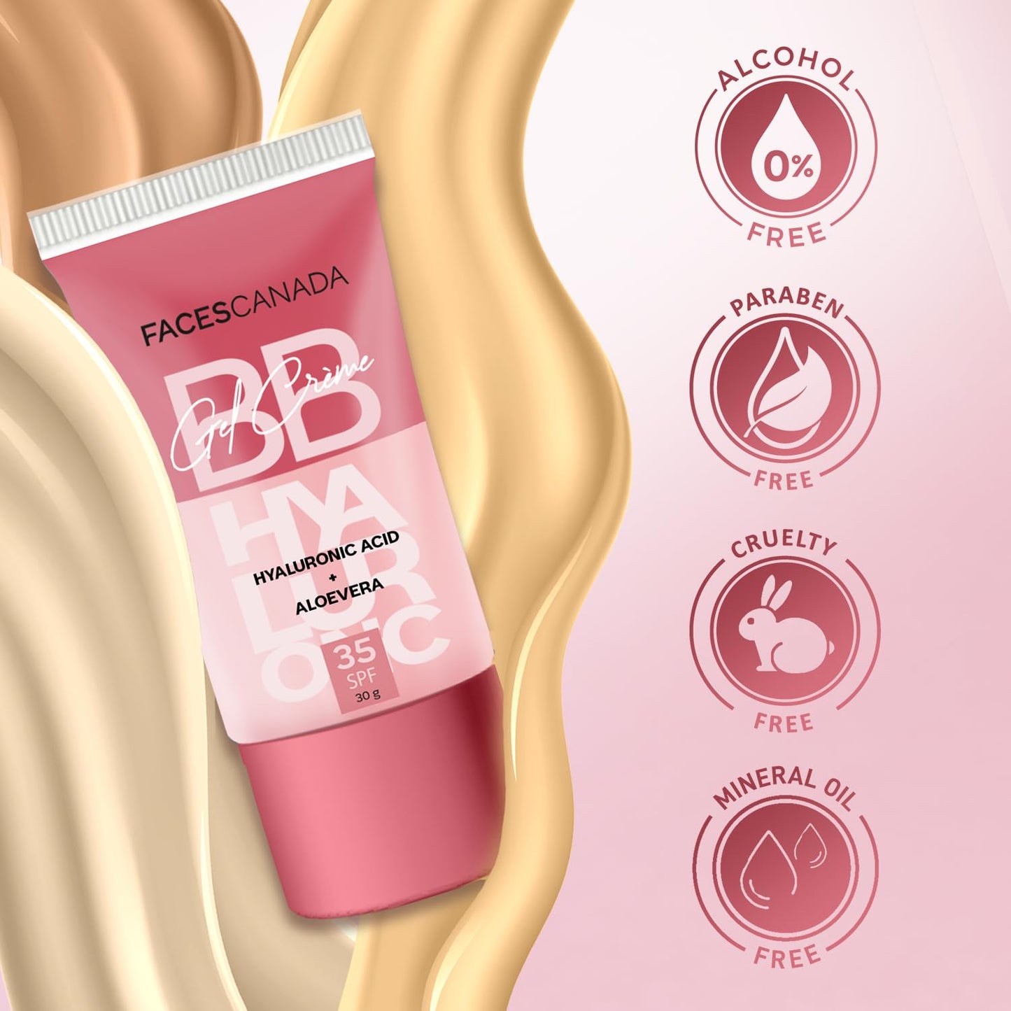 FACESCANADA SPF 35 BB Gel Crème - Warm Caramel, 30g | Multitasking | Even Skin Tone | Instant Glow | Smooth Flawless Matte Finish | Hydrating | Lightweight & Nonsticky
