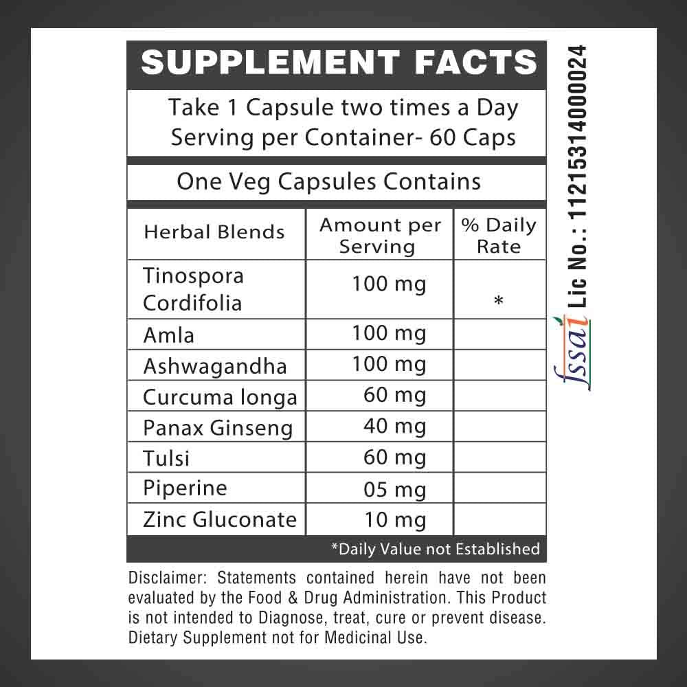 Emun Care Helps to Boost Immunity Antioxidant Support For All Ages Veg Capsules (500mg) - 60 Veg Capsules