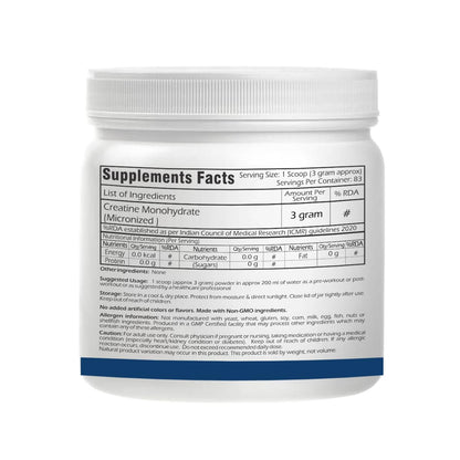 Trexgenics CREATINE MONOHYDRATE ULTRA MICRONIZED, Pure (83 Servings) Energy, Endurance, Sports Performance, Metabolism (250 gm)
