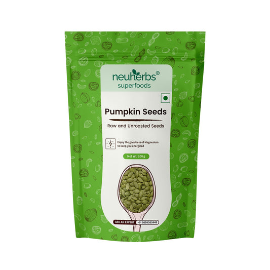 Neuherbs Raw & Unroasted Pumpkin Seeds 200 gm - Kaddu Ke Beej | Rich in Fiber & Magnesium | Support Heart & Hair Health | Boost Energy | Naturally Gluten Free