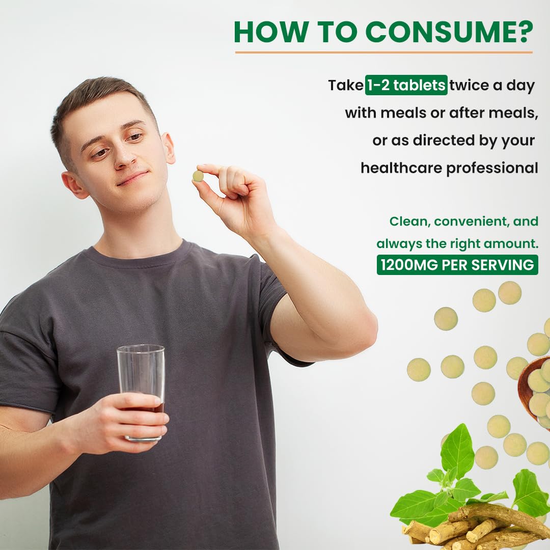 NATURYZ Organic Ashwagandha 1200mg Tablets | Stress Relief, Energy, Immunity & Muscle Recovery Support | For Men & Women | Vegan, Non-GMO, Gluten-Free | USDA Organic | 60 Veg Tablets