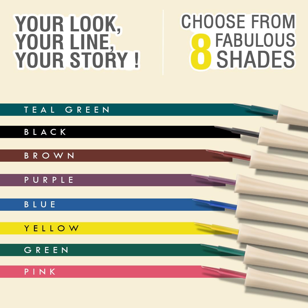 Glamveda Liquid Eye Liner, Yellow, Long Lasting Matte Waterproof Liner - Smudge Proof, Transfer Proof Eye Makeup, Bold, Clean, Smudge-Free Look 24-Hour Long Stay 4.5 ml
