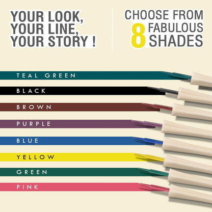 Glamveda Liquid Eye Liner, Yellow, Long Lasting Matte Waterproof Liner - Smudge Proof, Transfer Proof Eye Makeup, Bold, Clean, Smudge-Free Look 24-Hour Long Stay 4.5 ml