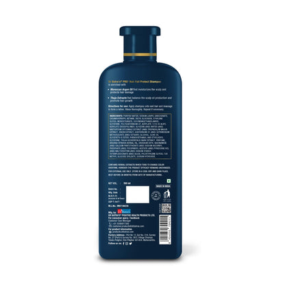 Dr Batra's PRO+ Hair Fall Protect Shampoo-350 ml | Sulphate Free Moroccan Argan Oil Shampoo for Men & Women