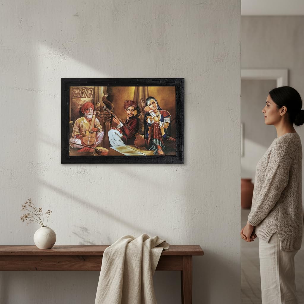 Modern Rajasthani Art Framed Painting | Ready to Hang (multicolor, 14 Inch x 20 Inch)