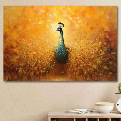 Unframed Rolled Art Print||Beautiful Peacock Canvas Wall Art Print for Home Décor And Office||Unframed canvas Painting For Wall decor||Home wall and Office Interior CR-126