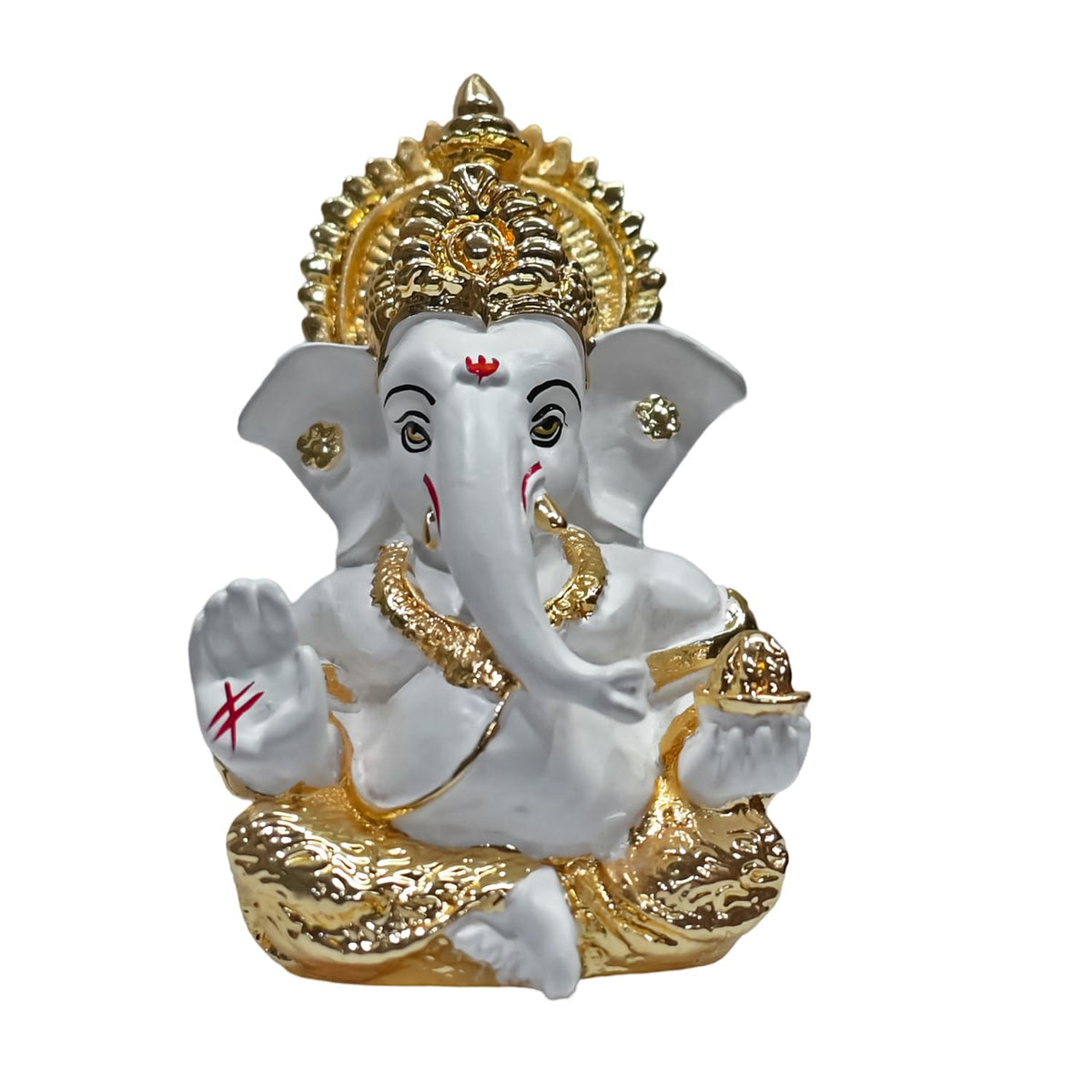 999 Silver Plated Lord Ganesha Idol for Temple, Puja Room, Home Decor Gifting| Murti Ganpati Idol for Peace, Prosperity, Positive Energy, Good Luck, Success (8.89 x 5.08 cm)