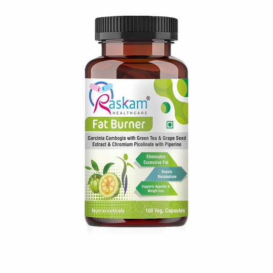 Raskam Fat Burner supplement bottle on a white background