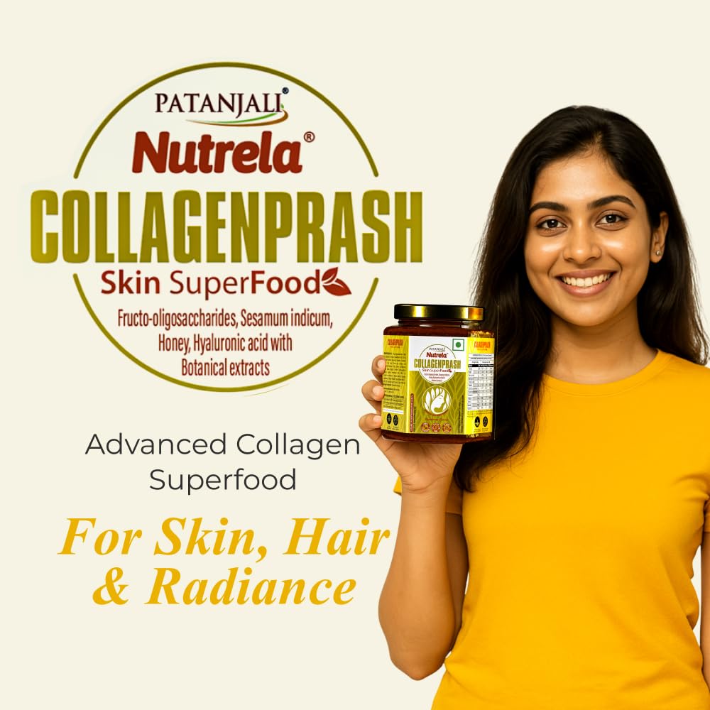 Nutrela Collagen Prash Supplement for Glowing & Younger Looking Skin - 400g | Patanjali Collagen Builder Skin Super Food for Men & Women