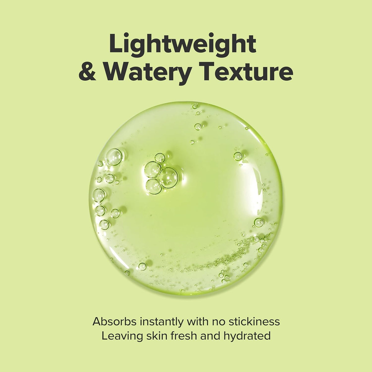Lightweight and watery texture with bubbles on a green background