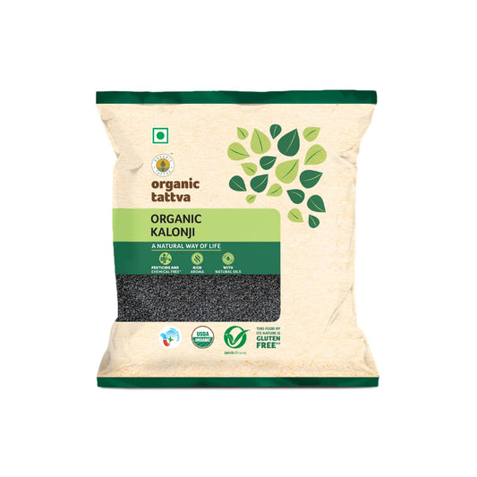 Organic Tattva Kalonji Seeds 100g | Whole Nigella Kalonji Seeds for Daily Cooking, Baking & Seasoning Use