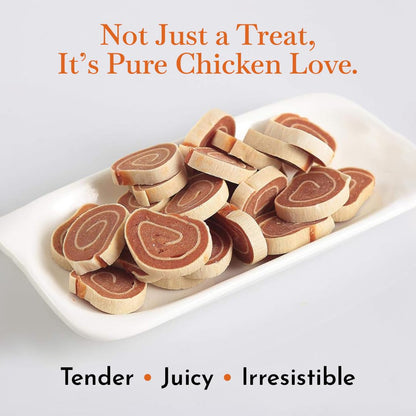 PETS EMPIRE O'Dog Chicken Big Sushi, Healthy Dog Treats, Chewy Dogs Bites for Training and Feeding, Made with Real Chicken, Non-Vegetarian Pup Snacks for Dogs, Puppies - 100g