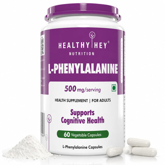 HealthyHey Nutrition L-Phenylalanine 60 Vegetarian Capsules - Gluten Free - Non GMO