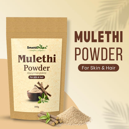 Smartdrops Mulethi Root Powder for Hair and Skin DIY Face Pack Hair Pack Mixing Ingredient for Scalp and Skincare Routine | 100g (Pack-1)
