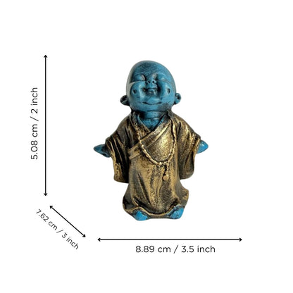 eCraftIndia Laughing Monk Buddha Statue Showpiece for Home Decor Living Room Bedroom Office Pooja Room | Gift for Diwali Housewarming Birthday
