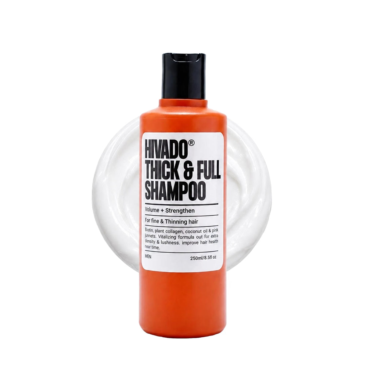 HIVADO Thick & Full Shampoo for Men 250ml | Biotin & Plant Collagen | Hair Thickening Formula | For Thin & Fine Hair