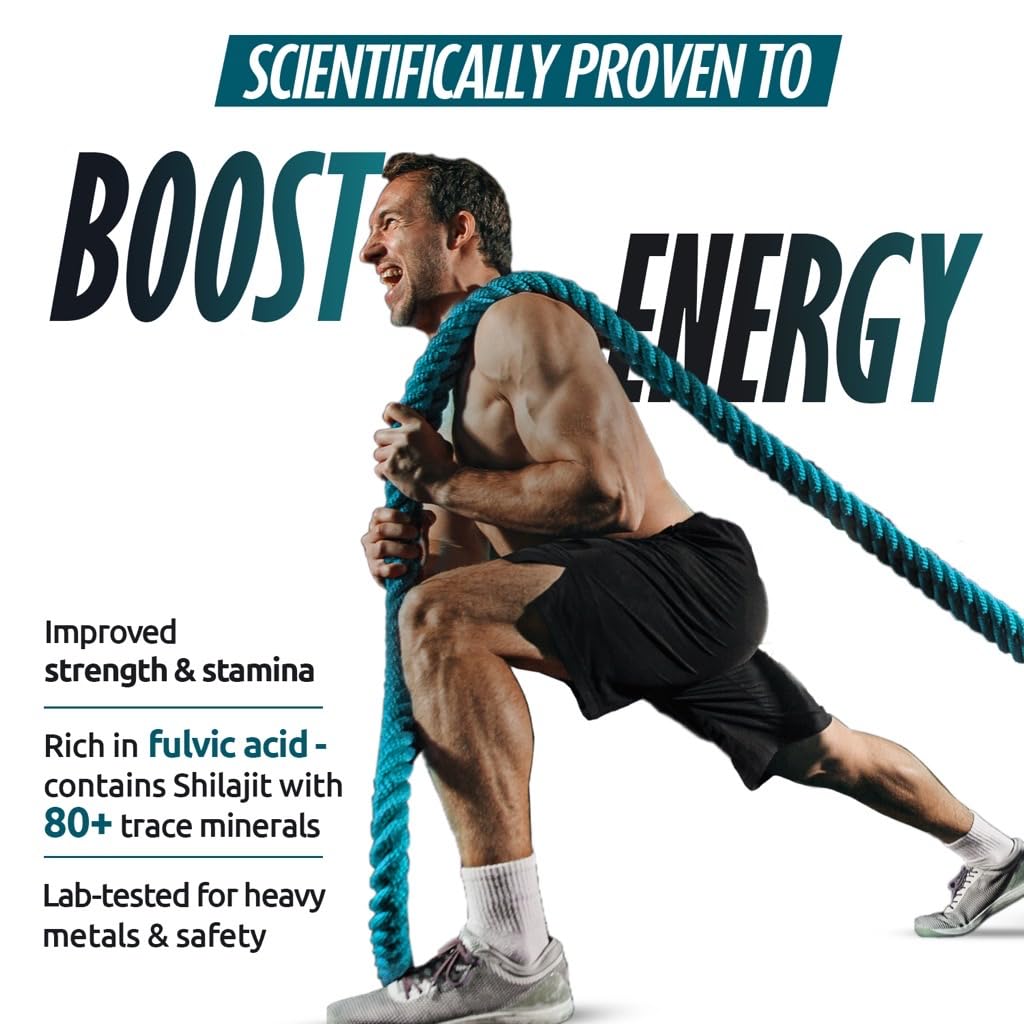 Zandu Shilajit Cool Rush Caps 60N: The 1st Ever Himalayan Shilajit with heat balancing ingredients | All Season Energy | Boost Strength & Stamina | Rich in fulvic acid